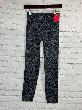 Spanx look at me now indigo leopard leggings size L NWT